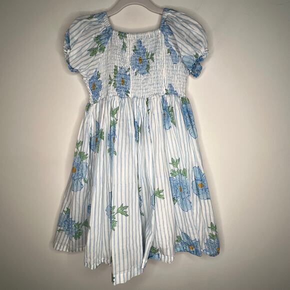 Little Paisley People Blue Floral Girls Dress Size 7 - Picture 3 of 5